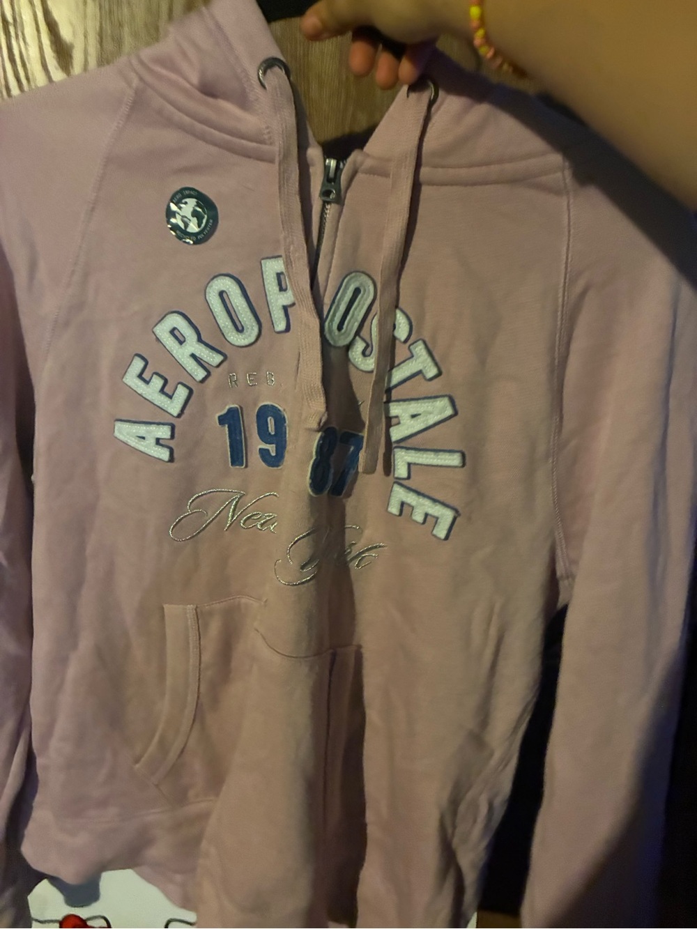 Aeropostale Girls' Light pink Zip-Up Hoodie